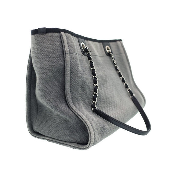 Chanel Tote Deauville Chain MM Bag - Picture 1 of 9